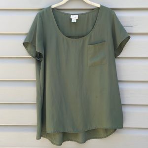 Neon Soul Olive Green Chiffon Blouse